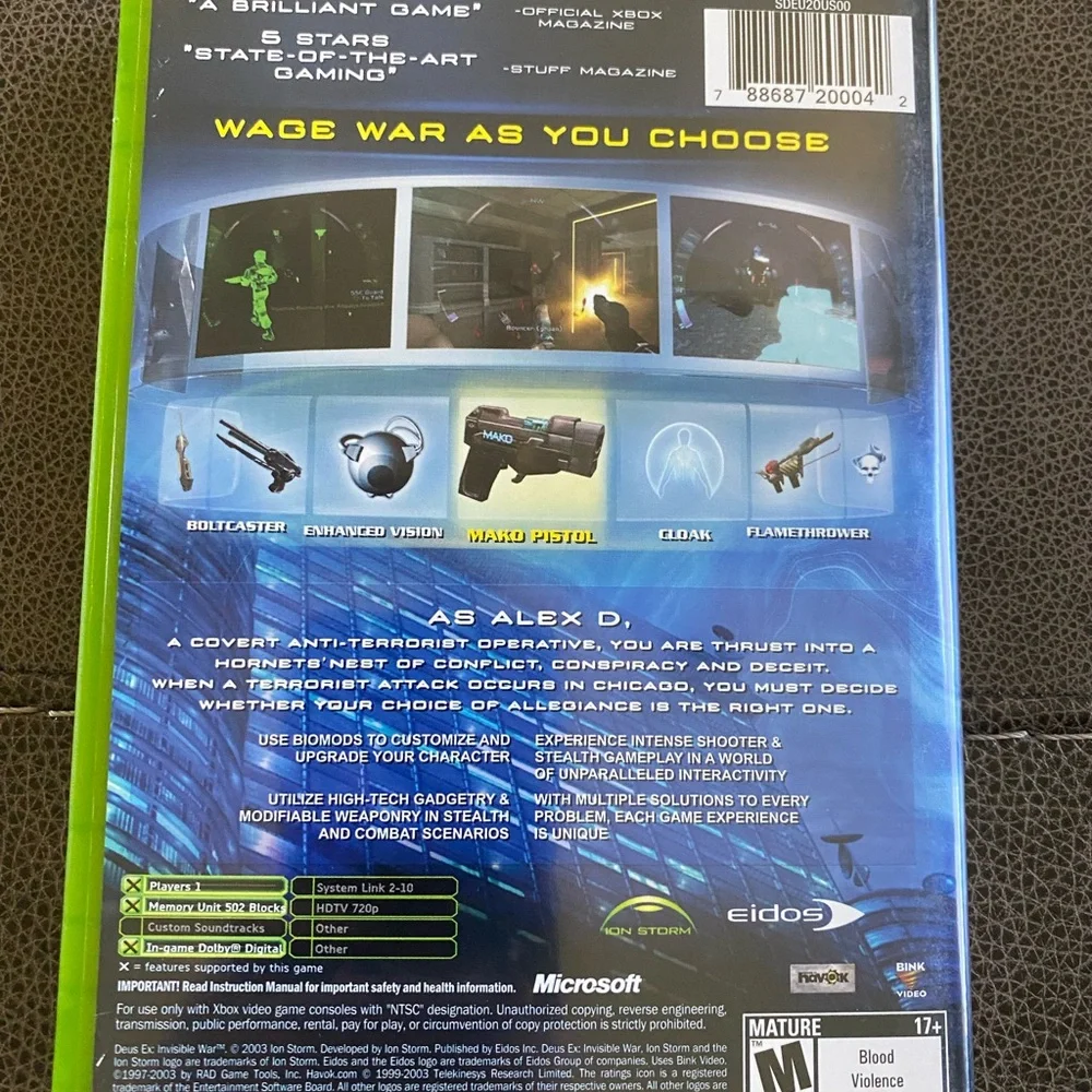Deus Ex: Invisible War (Microsoft Xbox, 2003)